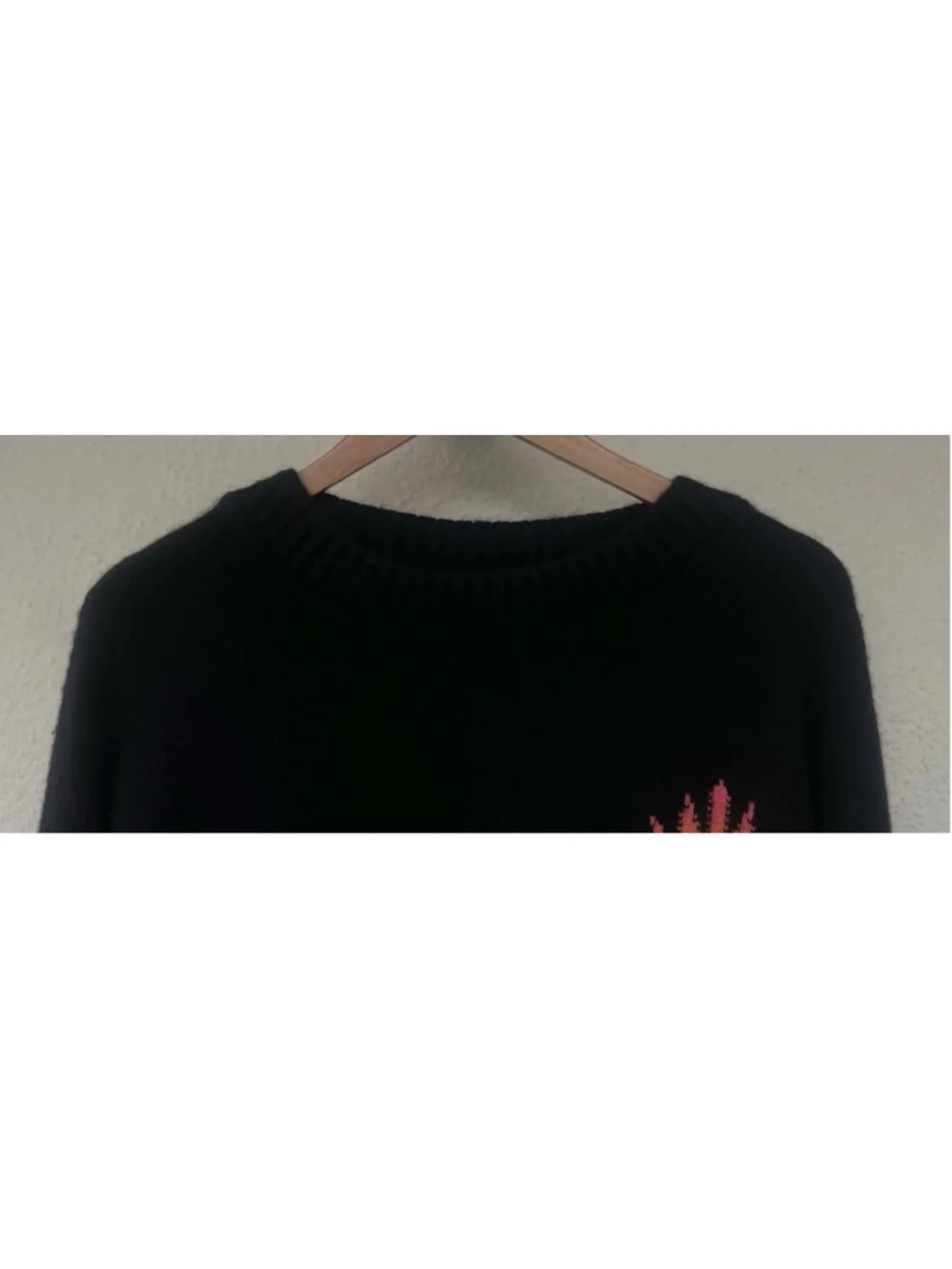 The Elder Statesman Cashmere Intarsia Leaf Sweater Men’s Size Small Black Luxury